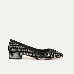 Veronica Beard Cecile Rhinestone Black Ballet Pump Size 6 Designer Retail $450